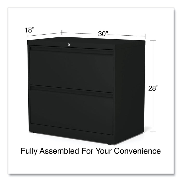 Lateral File, 2 Legal/Letter-Size File Drawers, Black, 30" x 18.63" x 28"