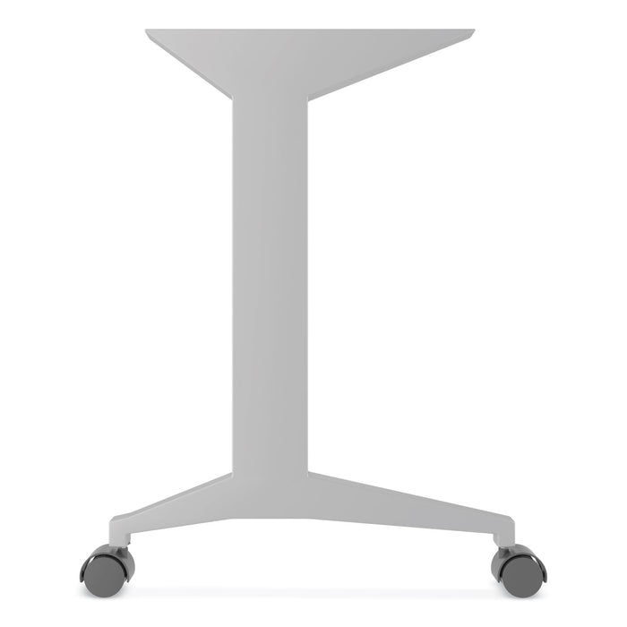 Modern Teacher Series Pedestal Desk, Left-Side Pedestal: Box/Box/File, 60" x 24" x 28.75", White/Silver