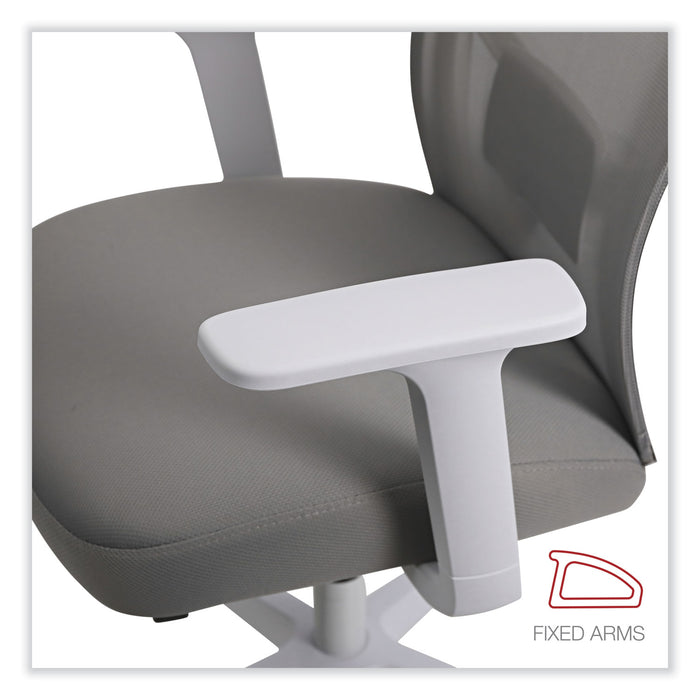 Mesh Back Fabric Task Chair, Supports Up to 275 lb, 17.32" to 21.1" Seat Height, Gray Seat, Gray Back