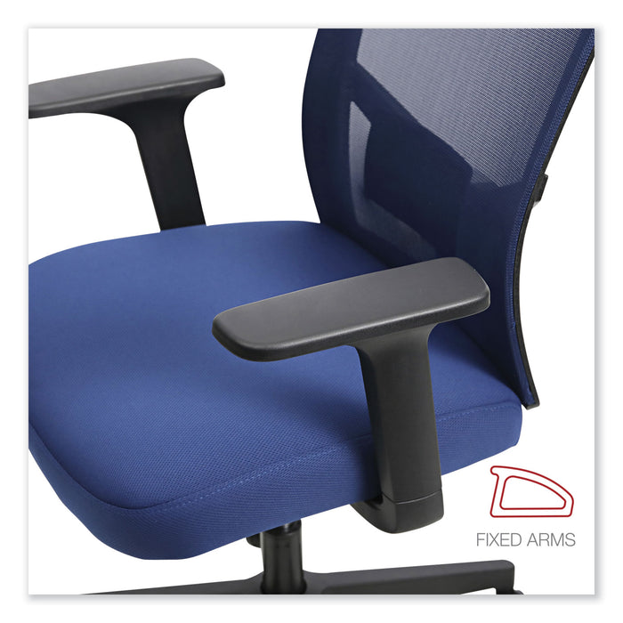 Mesh Back Fabric Task Chair, Supports Up to 275 lb, 17.32" to 21.1" Seat Height, Navy Seat, Navy Back