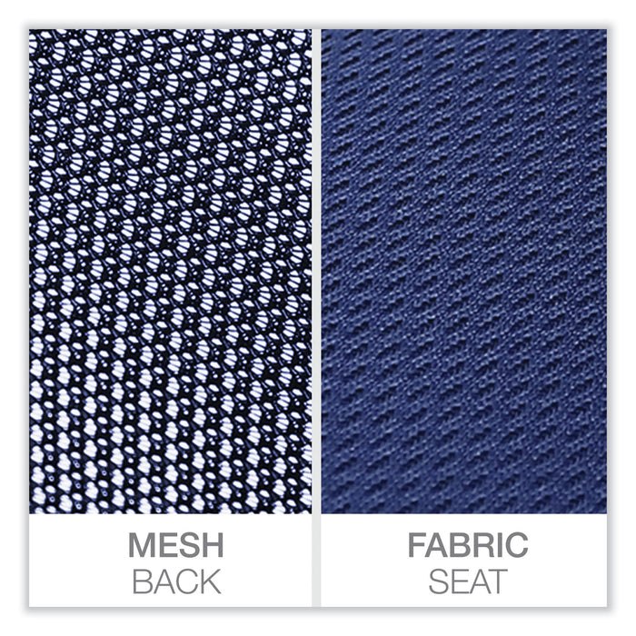 Mesh Back Fabric Task Chair, Supports Up to 275 lb, 17.32" to 21.1" Seat Height, Navy Seat, Navy Back