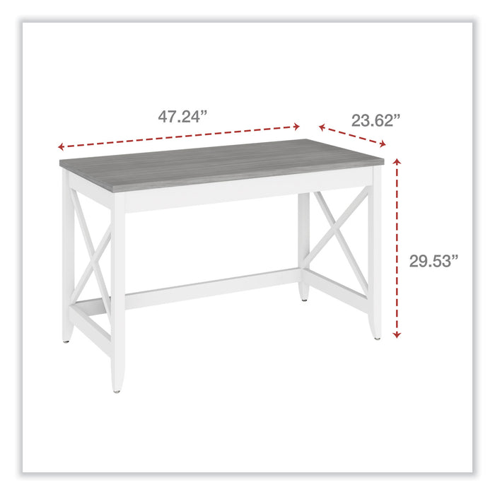 Farmhouse Writing Desk, 47.24" x 23.62" x 29.53", Gray