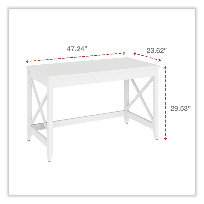 Farmhouse Writing Desk, 47.24" x 23.62" x 29.53", White