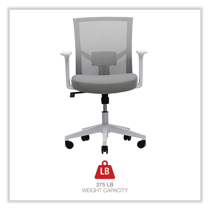 Mesh Back Fabric Task Chair, Supports Up to 275 lb, 17.32" to 21.1" Seat Height, Gray Seat, Gray Back