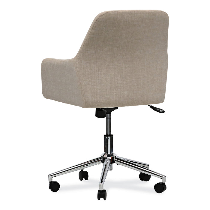 Mid-Century Task Chair, Supports Up to 275 lb, 18.9" to 22.24" Seat Height, Cream Seat, Cream Back