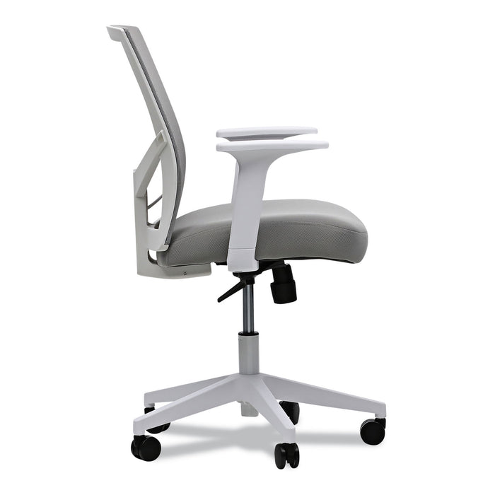 Mesh Back Fabric Task Chair, Supports Up to 275 lb, 17.32" to 21.1" Seat Height, Gray Seat, Gray Back