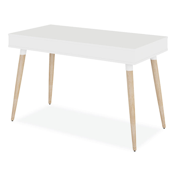 Scandinavian Writing Desk, 47.24" x 23.62" x 29.53", White/Beigewood