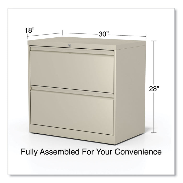 Lateral File, 2 Legal/Letter-Size File Drawers, Putty, 30" x 18.63" x 28"