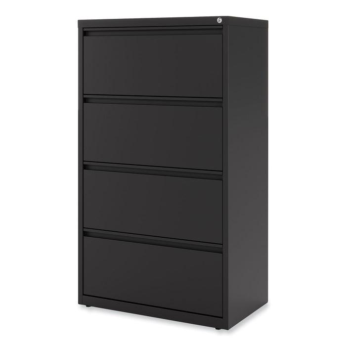 Lateral File, 4 Legal/Letter-Size File Drawers, Black, 30" x 18.63" x 52.5"