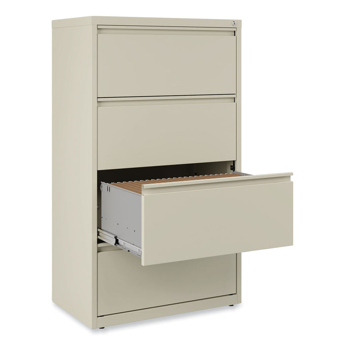 Lateral File, 4 Legal/Letter-Size File Drawers, Putty, 30" x 18.63" x 52.5"