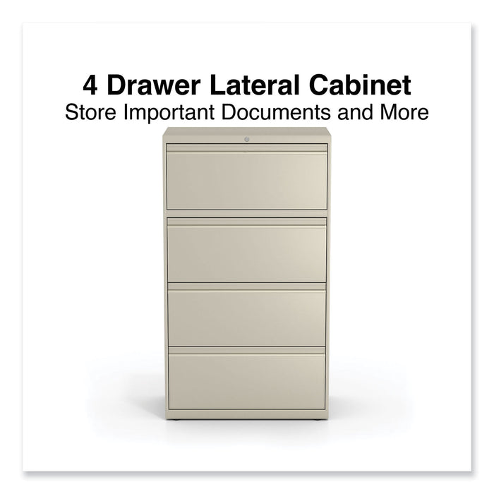 Lateral File, 4 Legal/Letter-Size File Drawers, Putty, 30" x 18.63" x 52.5"