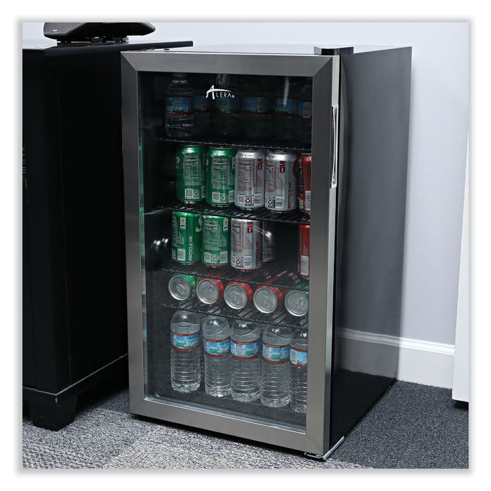 3.4 Cu. Ft. Beverage Cooler, Stainless Steel/Black