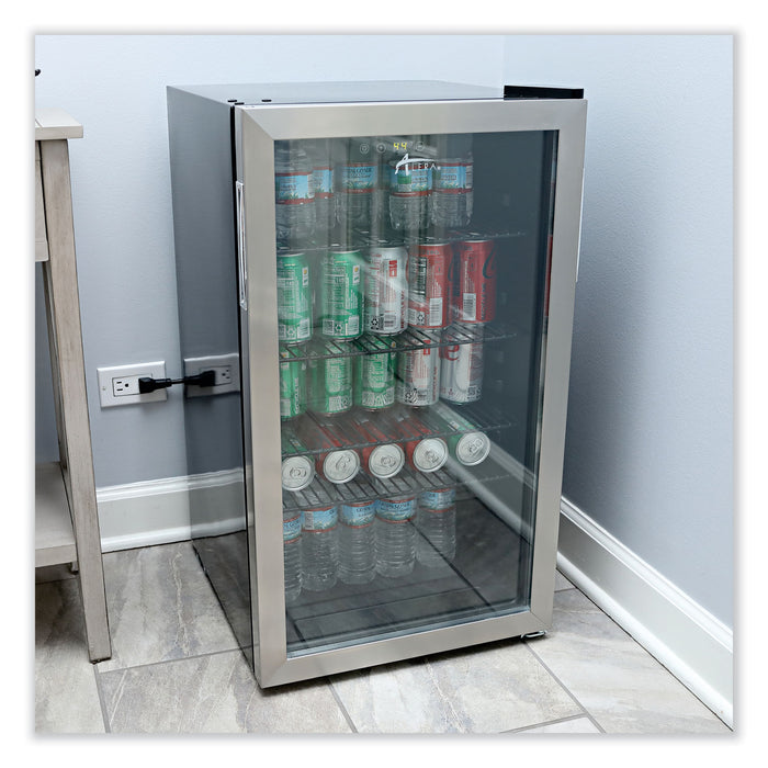 3.4 Cu. Ft. Beverage Cooler, Stainless Steel/Black