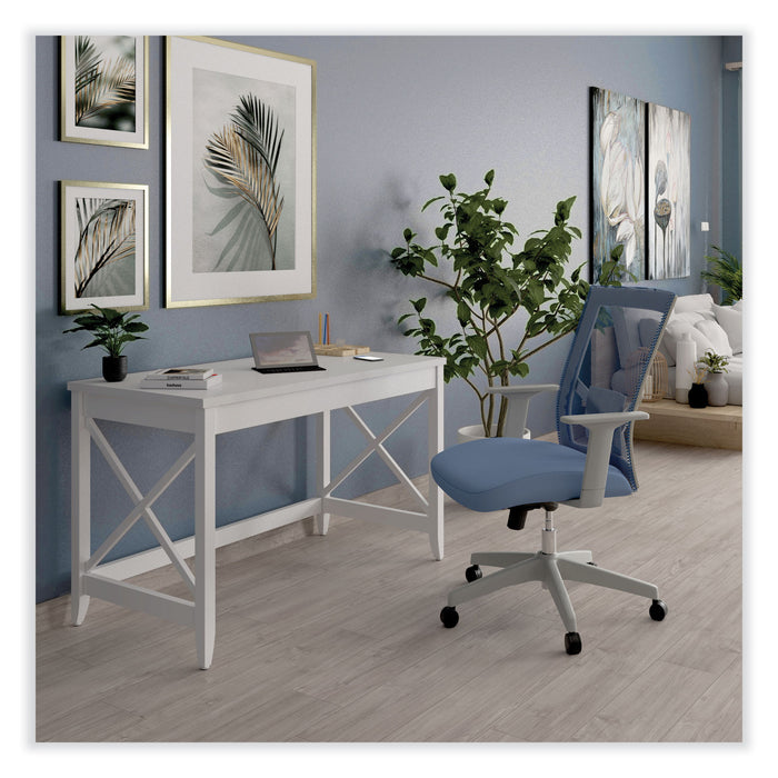 Mesh Back Fabric Task Chair, Supports Up to 275 lb, 17.32" to 21.1" Seat Height, Seafoam Blue Seat/Back