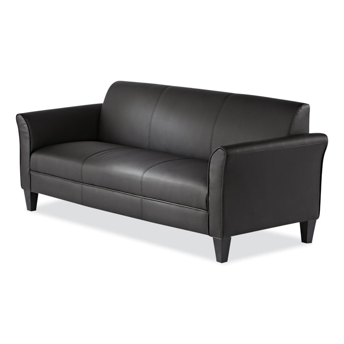 Alera Reception Lounge Sofa Series, Three-Cushion Sofa, 77" x 31.5" x 32", Black