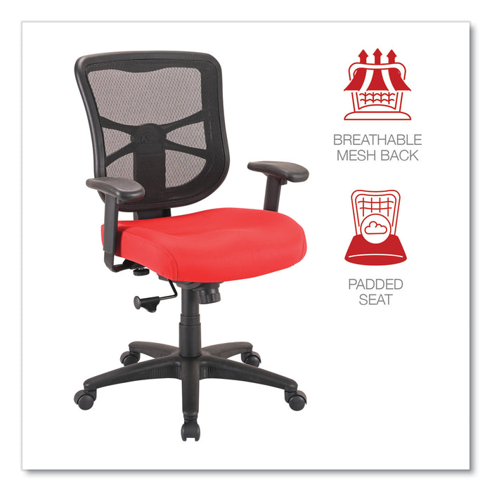 Alera Elusion Series Mesh Mid-Back Swivel/Tilt Chair, Supports Up to 275 lb, 17.9" to 21.8" Seat Height, Red