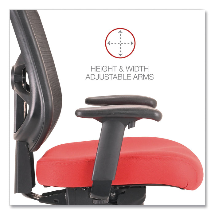 Alera Elusion Series Mesh Mid-Back Swivel/Tilt Chair, Supports Up to 275 lb, 17.9" to 21.8" Seat Height, Red