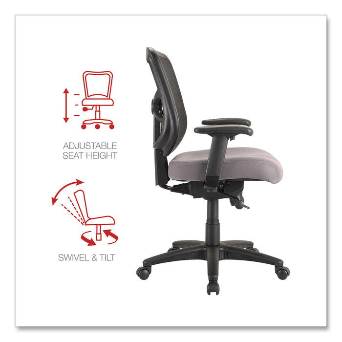 Alera Elusion Series Mesh Mid-Back Swivel/Tilt Chair, Supports Up to 275 lb, 17.9" to 21.8" Seat Height, Gray Seat