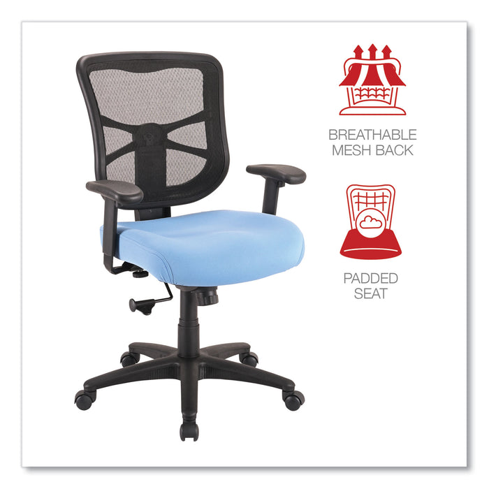 Alera Elusion Series Mesh Mid-Back Swivel/Tilt Chair, Supports Up to 275 lb, 17.9" to 21.8" Seat Height, Light Blue Seat