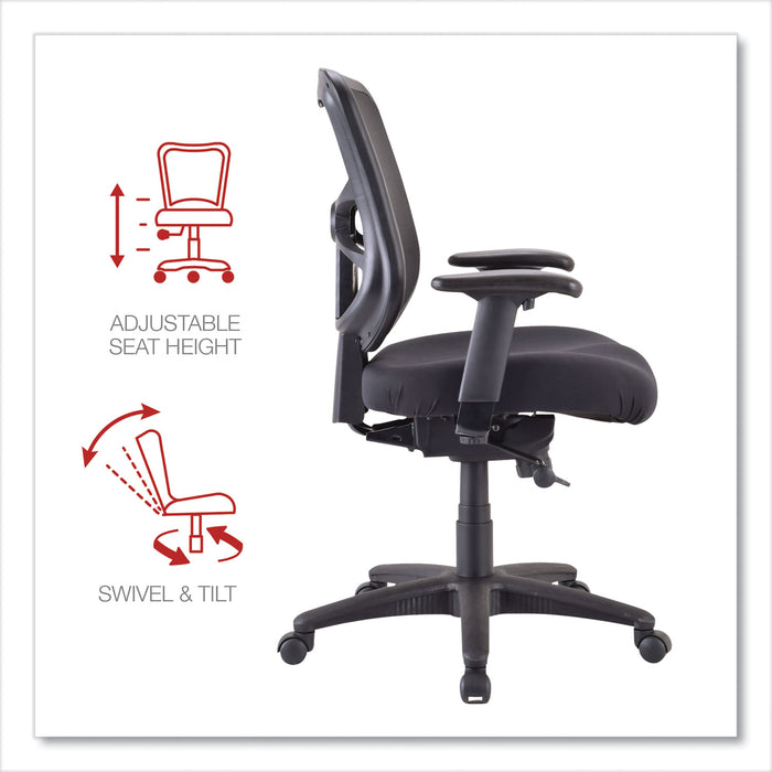 Alera Elusion Series Mesh Mid-Back Swivel/Tilt Chair, Supports Up to 275 lb, 17.9" to 21.8" Seat Height, Black