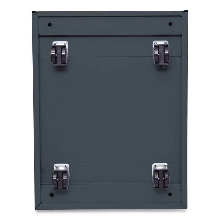 File Pedestal with Full-Length Pull, Left or Right, 3-Drawers: Box/Box/File, Legal/Letter, Charcoal, 14.96" x 19.29" x 27.75"