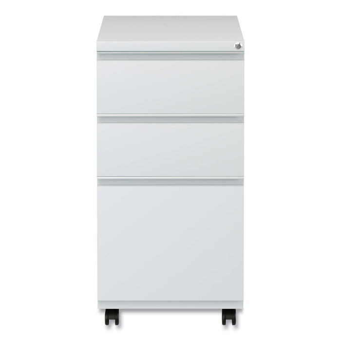 File Pedestal with Full-Length Pull, Left/Right, 3-Drawers: Box/Box/File, Legal/Letter, Light Gray, 14.96" x 19.29" x 27.75"