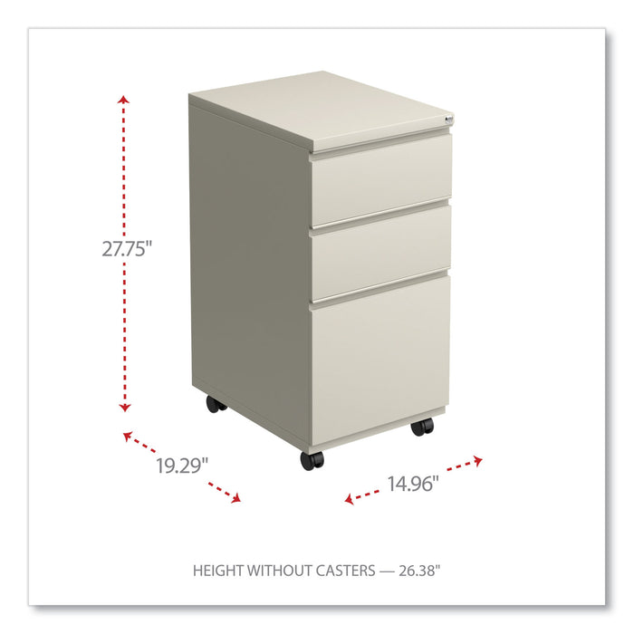 File Pedestal with Full-Length Pull, Left or Right, 3-Drawers: Box/Box/File, Legal/Letter, Putty, 14.96" x 19.29" x 27.75"