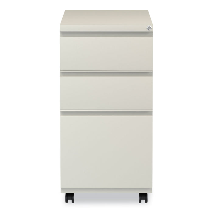 File Pedestal with Full-Length Pull, Left or Right, 3-Drawers: Box/Box/File, Legal/Letter, Putty, 14.96" x 19.29" x 27.75"