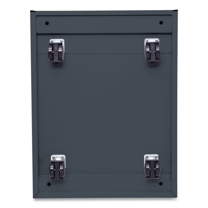 File Pedestal with Full-Length Pull, Left or Right, 2-Drawers: Box/File, Legal/Letter, Charcoal, 14.96" x 19.29" x 21.65"