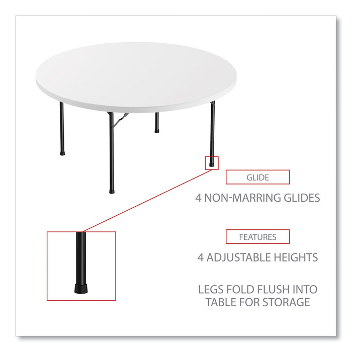 Round Plastic Folding Table, 60" Diameter x 29.25h, White