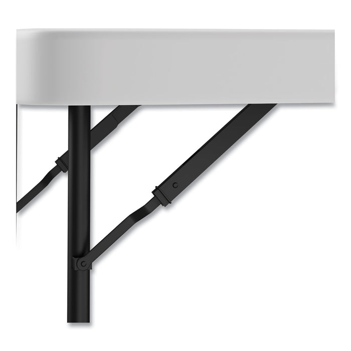 Adjustable Height Plastic Folding Table, Rectangular, 72w x 29.63d x 29.25 to 37.13h, White