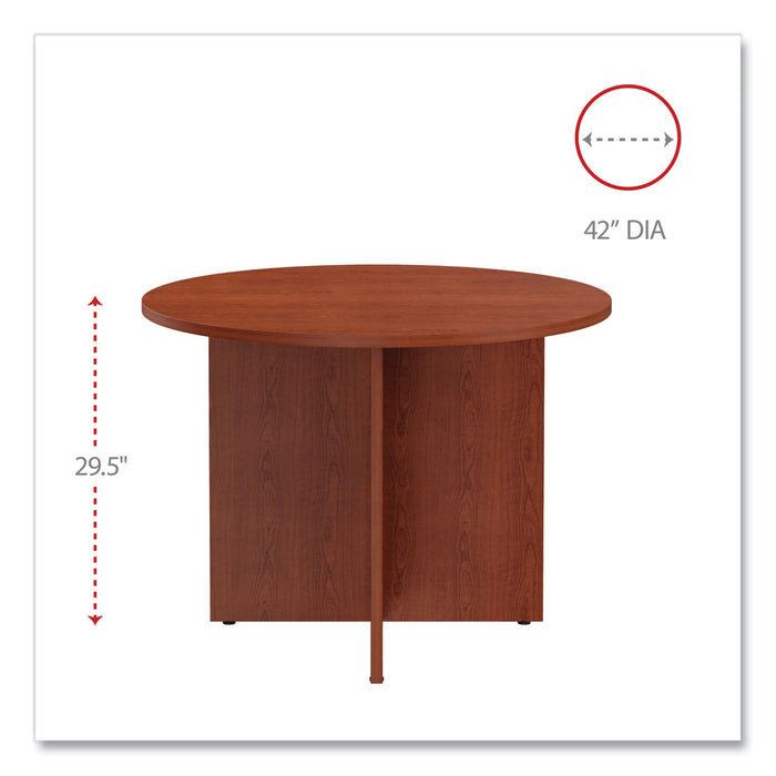 Alera Valencia Round Conference Table with Legs, 42" Diameter x 29.5h, Medium Cherry