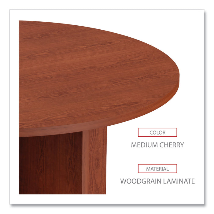 Alera Valencia Round Conference Table with Legs, 42" Diameter x 29.5h, Medium Cherry