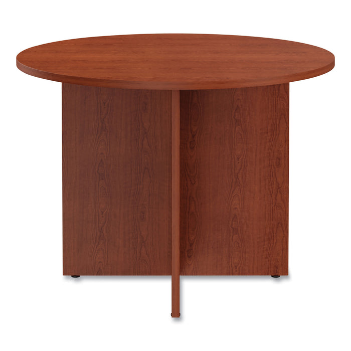 Alera Valencia Round Conference Table with Legs, 42" Diameter x 29.5h, Medium Cherry