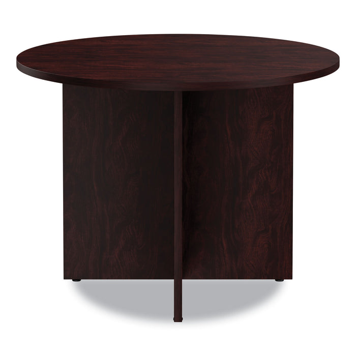 Alera Valencia Round Conference Table with Legs, 42" Diameter x 29.5h, Mahogany