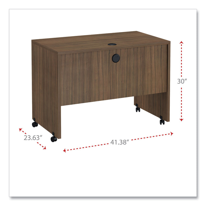 Alera Valencia Series Mobile Workstation Desk, 41.38" x 23.63" x 30", Modern Walnut