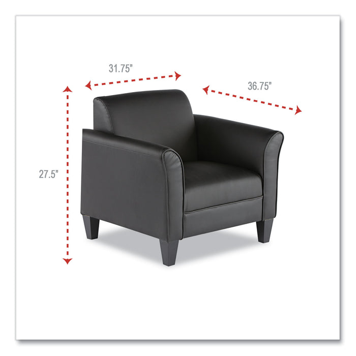 Alera Reception Lounge Sofa Series Club Chair, 35.43" x 30.7" x 32.28", Black Seat, Black Back, Black Base