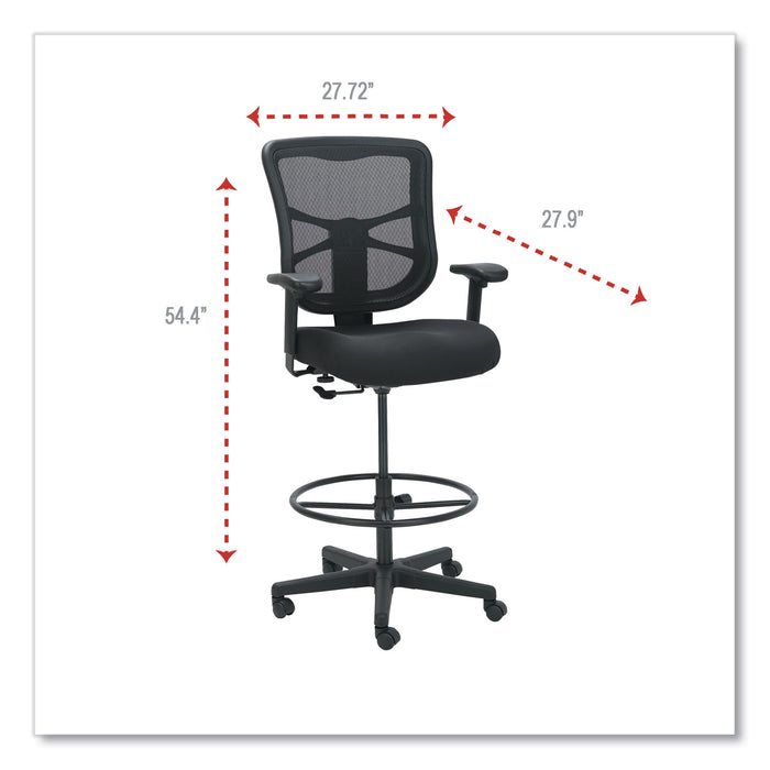 Alera Elusion Series Mesh Stool, Supports Up to 275 lb, 22.6" to 31.6" Seat Height, Black