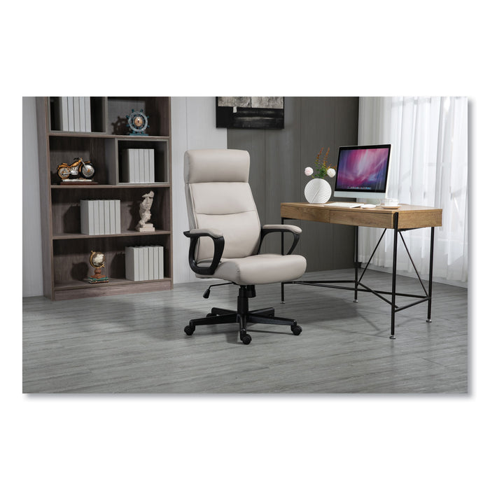 Alera Oxnam Series High-Back Task Chair, Supports Up to 275 lbs, 17.56" to 21.38" Seat Height, Tan Seat/Back, Black Base