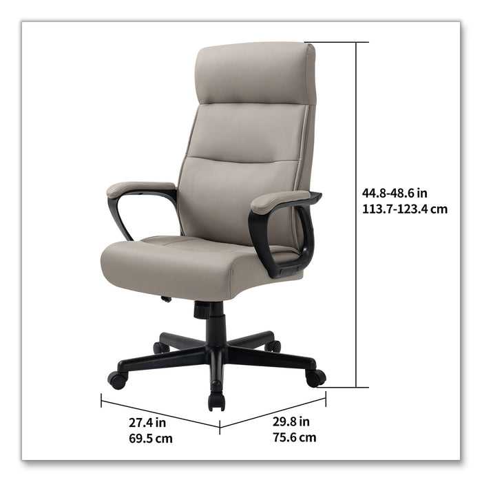 Alera Oxnam Series High-Back Task Chair, Supports Up to 275 lbs, 17.56" to 21.38" Seat Height, Tan Seat/Back, Black Base