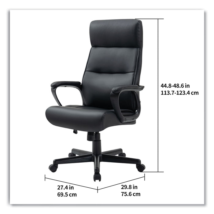 Alera Oxnam Series High-Back Task Chair, Supports Up to 275 lbs, 17.56" to 21.38" Seat Height, Black Seat/Back, Black Base