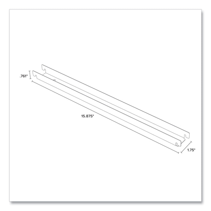 Two Row Hangrails for Alera 30" and 36" Wide Lateral Files, Aluminum, 4/Pack