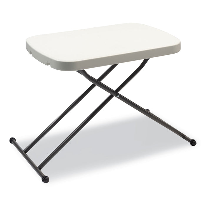 Height-Adjustable Personal Folding Table, Rectangular, 26.63" x 25.5" x 25" to 36", White Top, Dark Gray Legs