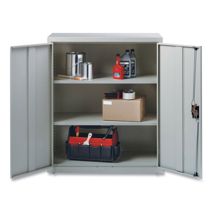 Economy Assembled Storage Cabinets, 3 Shelves, 36" x 18" x 42", Light Gray