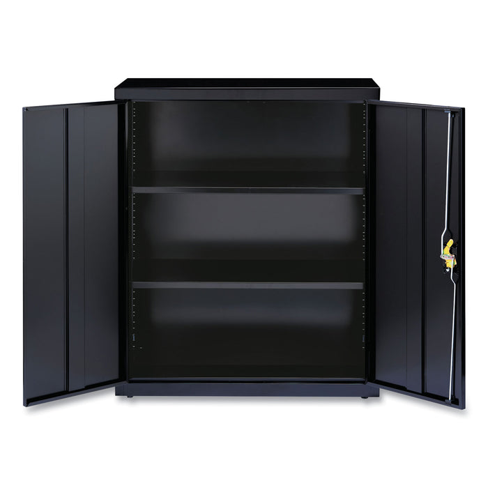 Economy Assembled Storage Cabinets, 3 Shelves, 36" x 18" x 42", Black