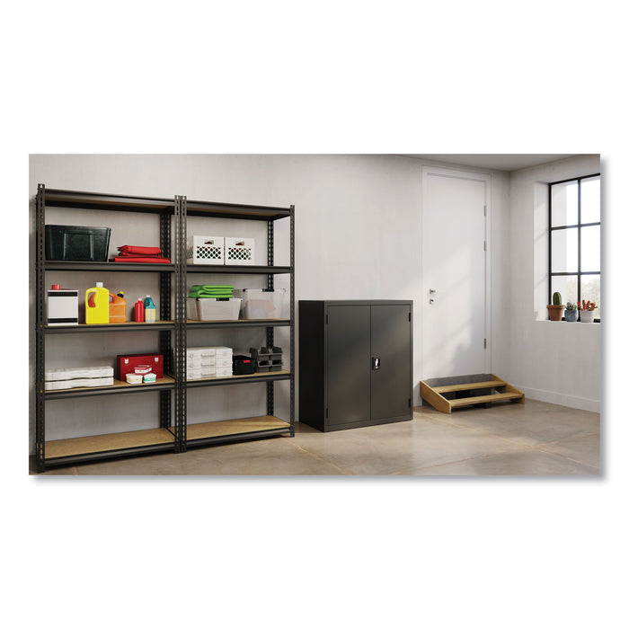 Economy Assembled Storage Cabinets, 3 Shelves, 36" x 18" x 42", Black