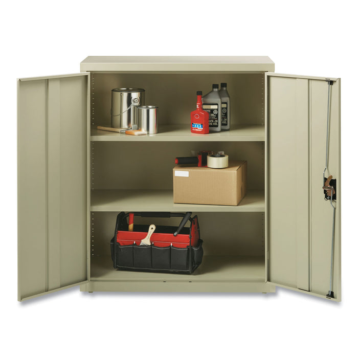 Economy Assembled Storage Cabinets, 3 Shelves, 36" x 18" x 42", Putty