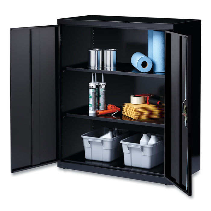 Economy Assembled Storage Cabinets, 3 Shelves, 36" x 18" x 42", Black