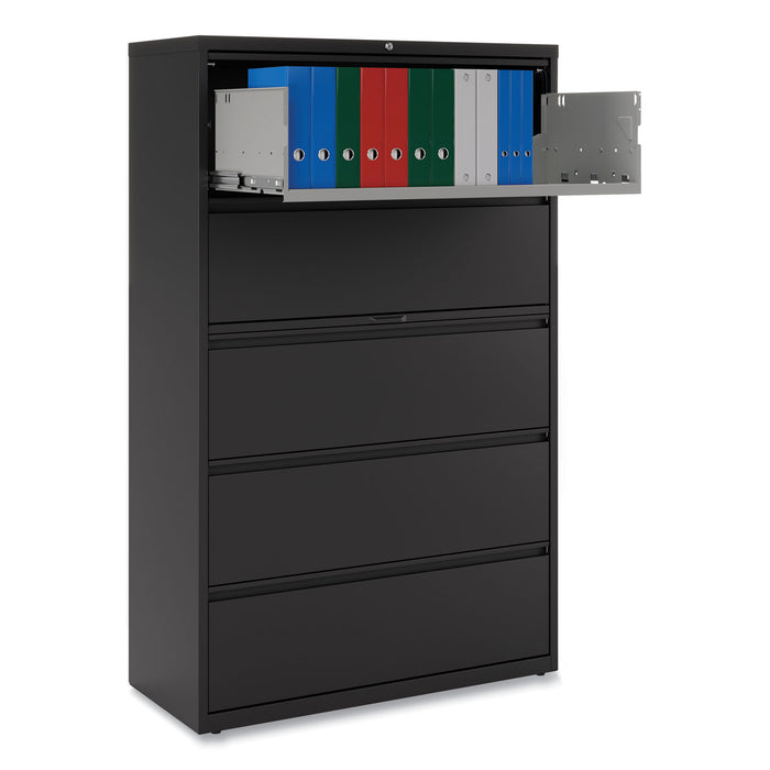 Lateral File, 5 Legal/Letter/A4/A5-Size File Drawers, Black, 42" x 18.63" x 67.63"