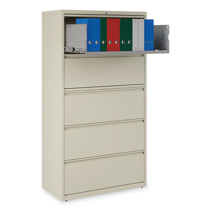 Lateral File, 5 Legal/Letter/A4/A5-Size File Drawers, Putty, 36" x 18.63" x 67.63"